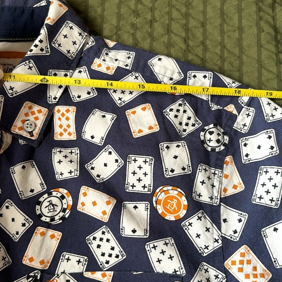 Original Penguin by Munsingwear Men’s Button Down Cards Poker Chips Size Medium - Picture 10 of 11